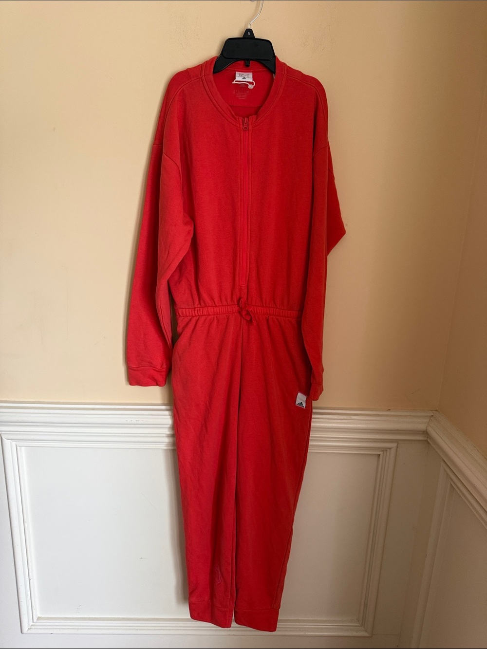 adidas Red Jumpsuit Romper with White Label